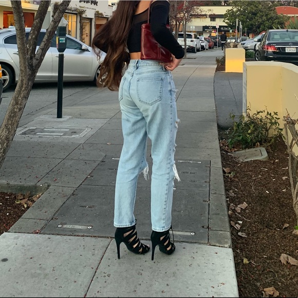 Pacsun Mom Jeans Ripped Straight Leg 